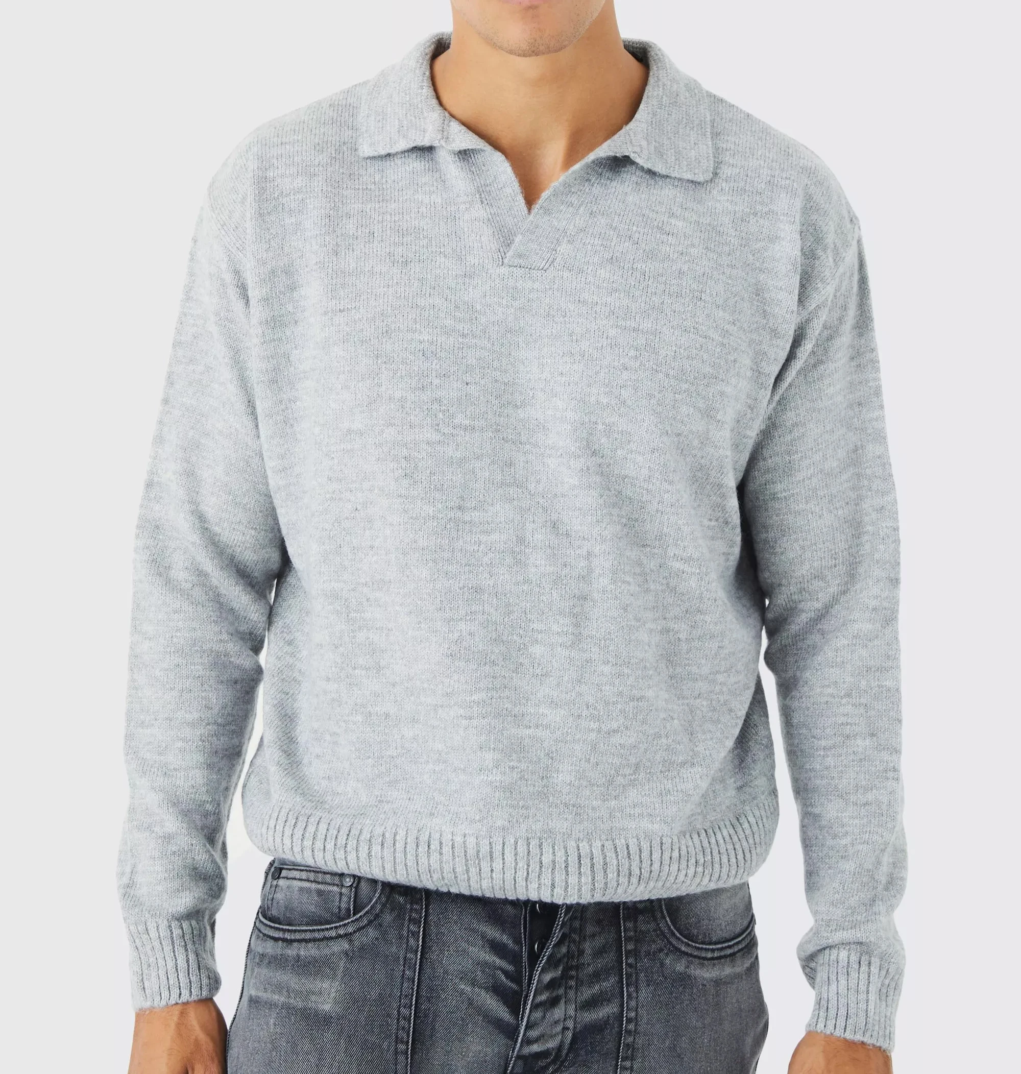 BOXY Custom Logo Long Sleeve Revere Polo Winter Turtleneck Knitted Clothing Anti-Shrink Feature Wholesale Knittware Cheap Prices
