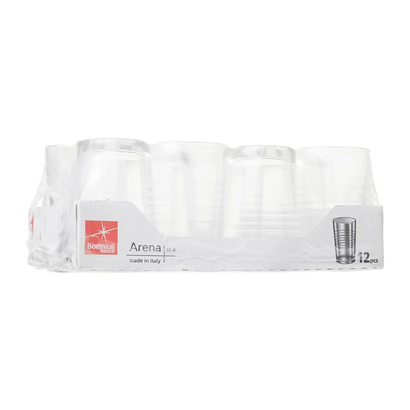 Высококачественное многофункциональное стекло 22Cl (12 шт.) Highball Glass с диаметром 6,8 х9, 9 см, Сделано в Италии