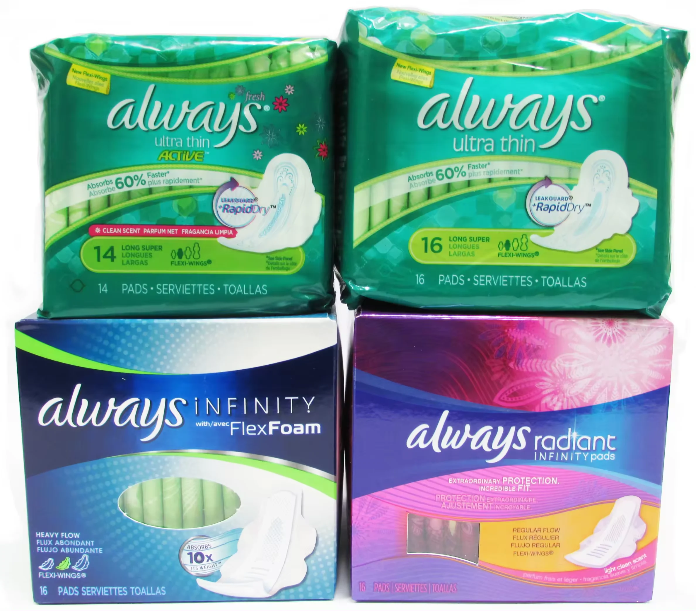 108 Count Total (3 Packs of 36) with Wings Ultimate / Always Maxi Feminine Pads, Size 5, Extra Heavy Overnight Unscented