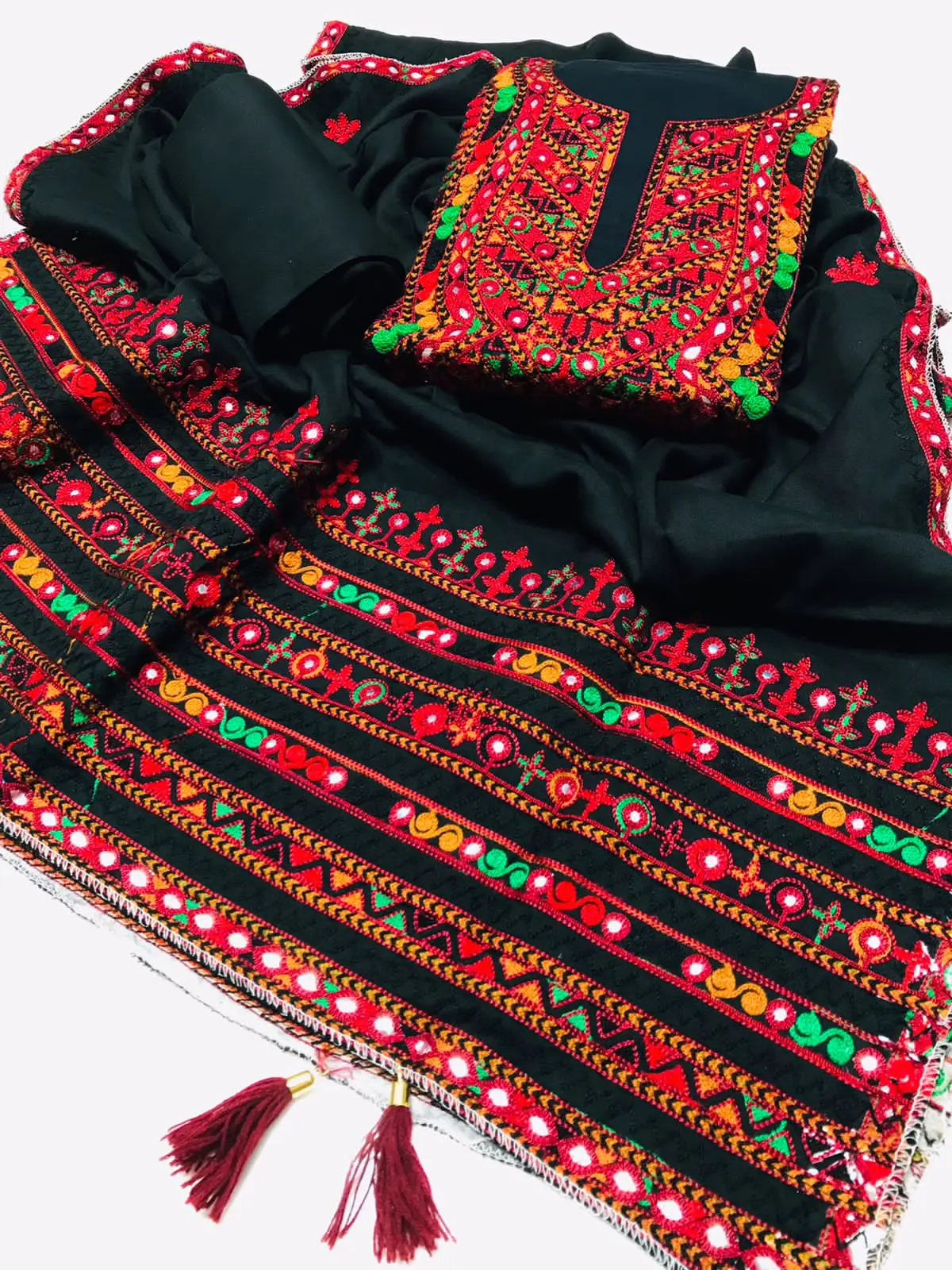 unstitched suit fabric embroidered punjabi dresses
