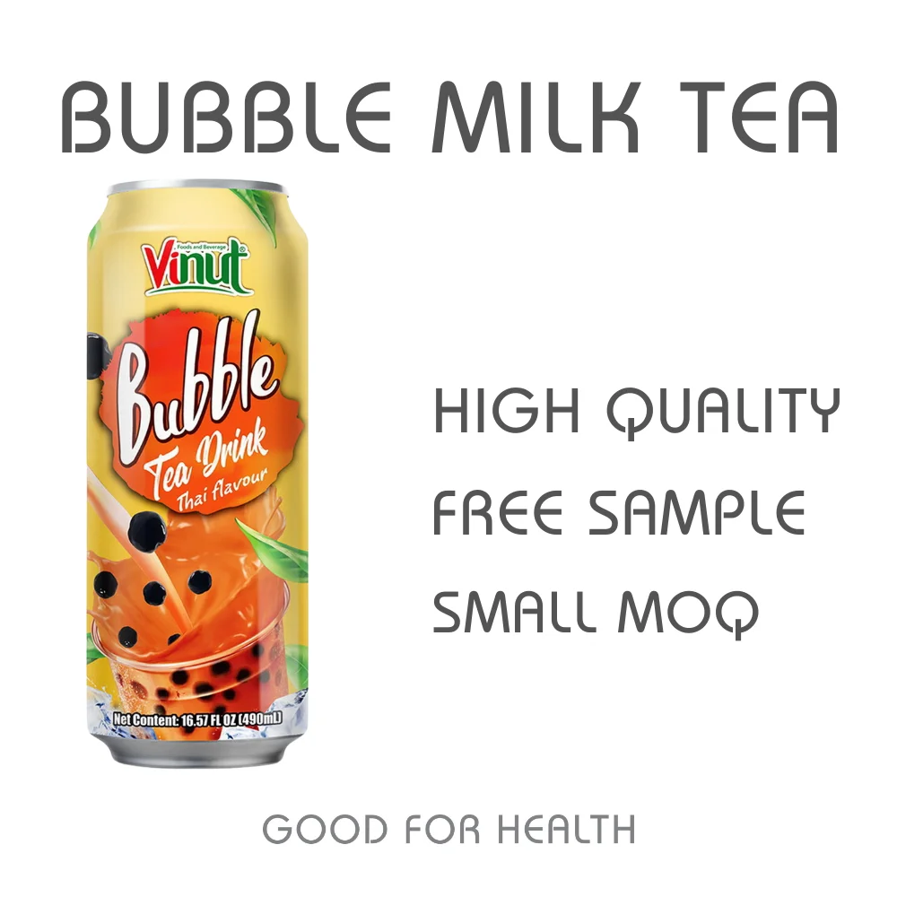 High Quality 490ml Can Thai  Bubble Milk Tea Drink (Tinned) Free Sample with Private Label OEM Brand Export in Vietnam