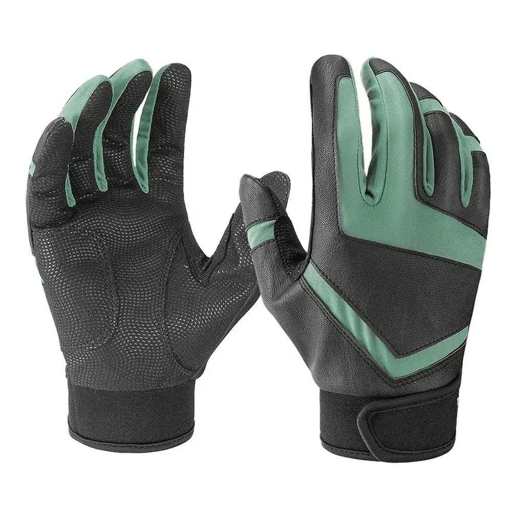 2023 wholesale kids leather and stretch mesh fabric sport training kids baseball batting gloves