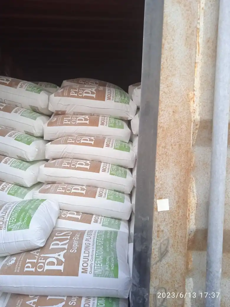 Egypt High quality Gypsum powder plaster of paris 0020 1027113228 OnlineTechnical Support Mesh 100 Packing  20/25/40/1000 kg bag