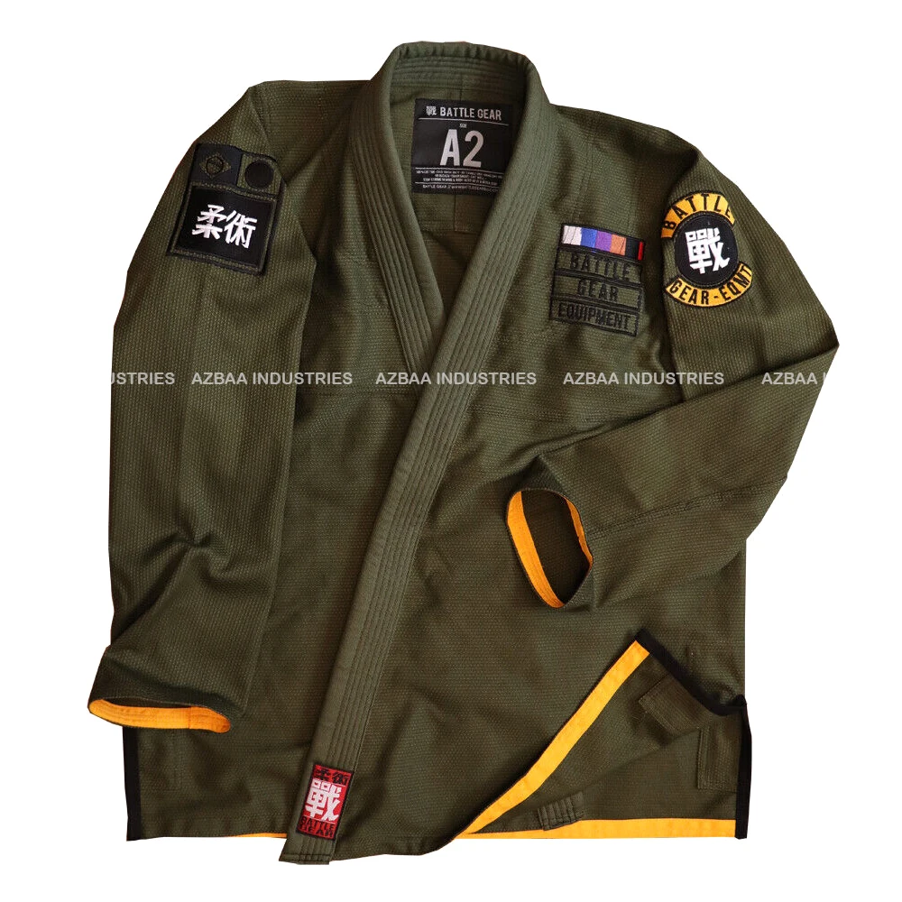 450 GSM Pearl wave Special Edition Kimono / Gi BJJ Jiu jitsu Commando  Green lead the industry green glossy gi