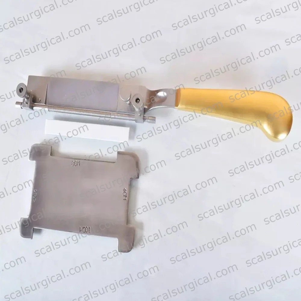 Skin Grafting Harvest Knife with Sterilized Blades and Skin Holding Plates German Steel Schink Knife