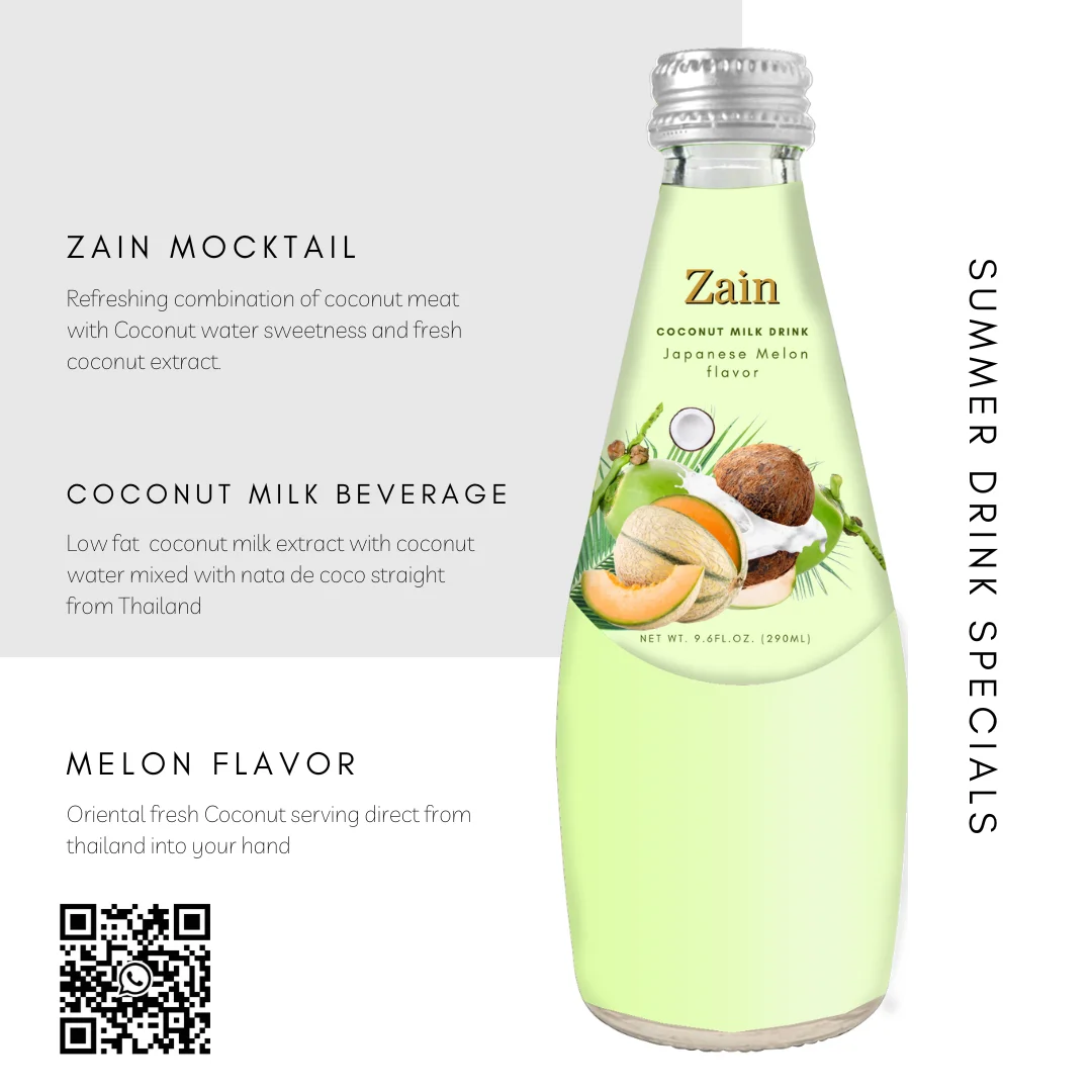 Zain Filtered Coconut milk drink Japanese Melon Mocktail Cocktail Bar Soft drink fruit juice beverage Ajintai Zen Plant extract