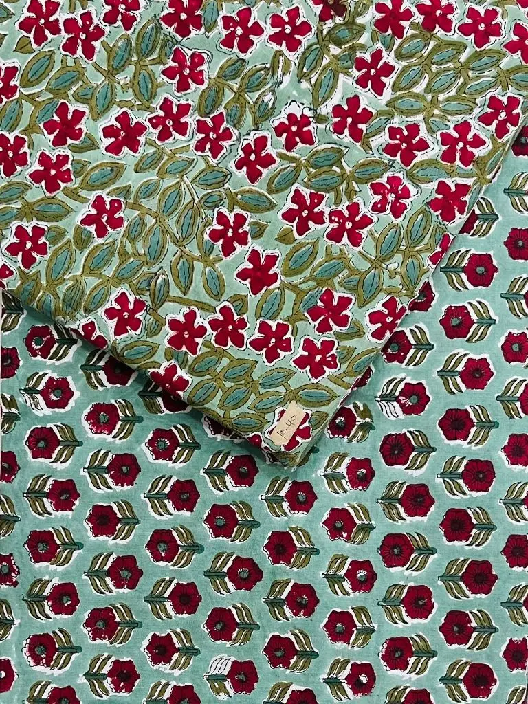 Hand block printed cotton fabric Beautiful Design dress material fabric by the Yard at factory rate Manufacture supplier wholesale
