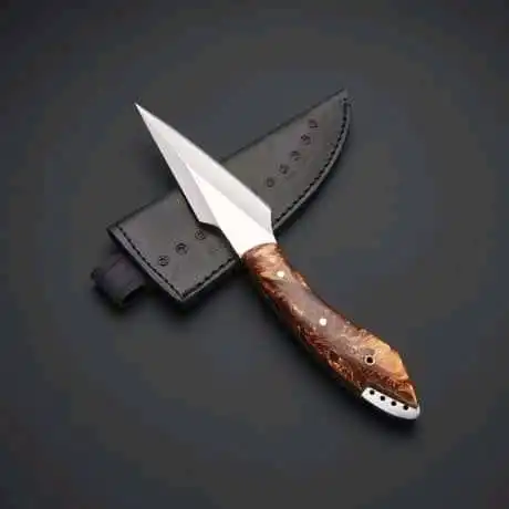 wholesale custom made  Damascus Steel Fixed Blade hunting knife Skinning knife Fixed Blade Outdoor knife with custom  shape