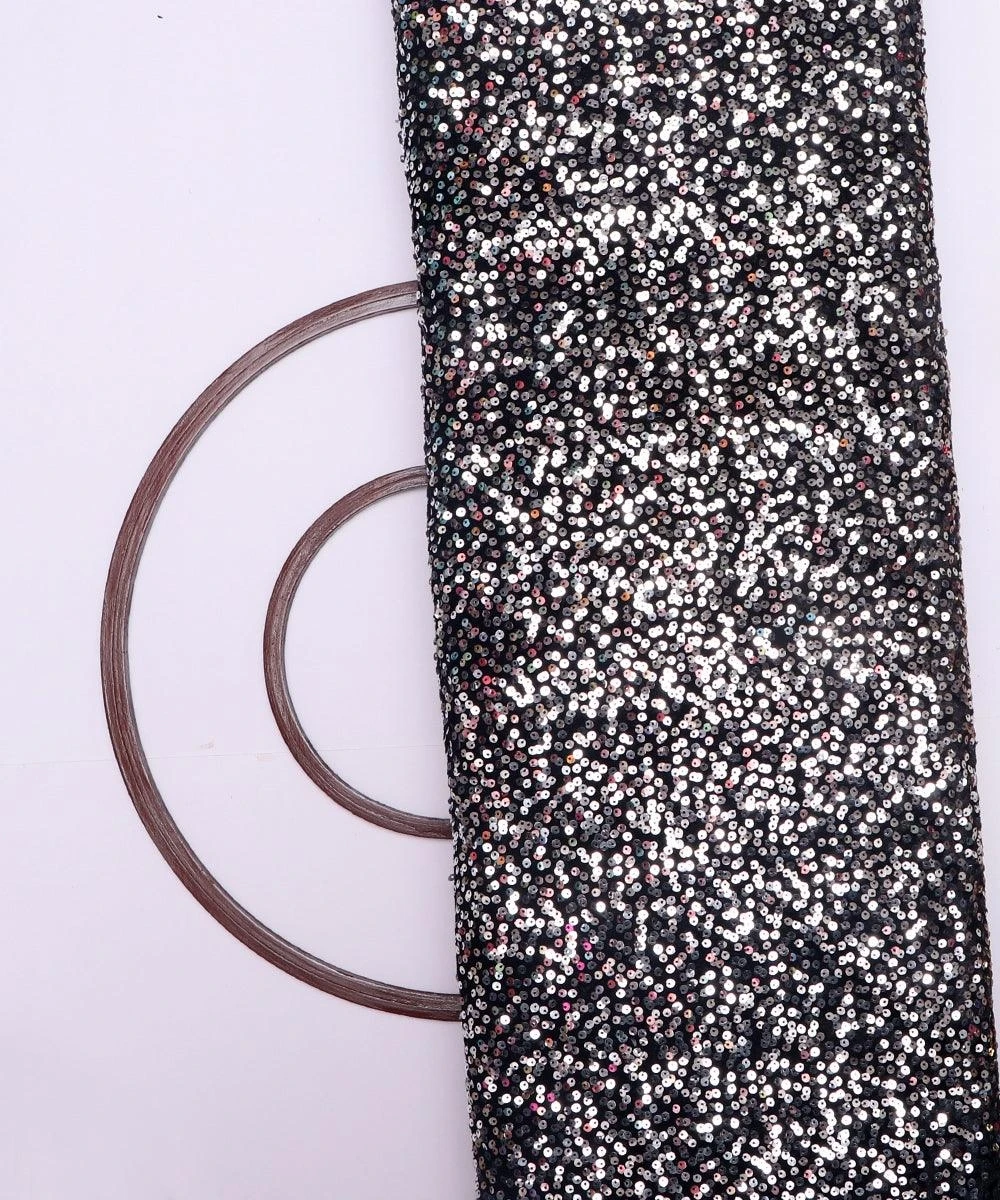 Luxurious Sequined Embroidery Velvet Fabric Perfect for Creating Glamorous Dresses Special Occasion Wear and Party Outfits