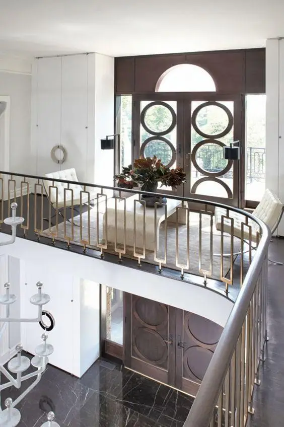 Decorative Interior Aluminum Balustrades Railing Single Posts With Handrail Balusters For Curved Or Straight Stairs Platform