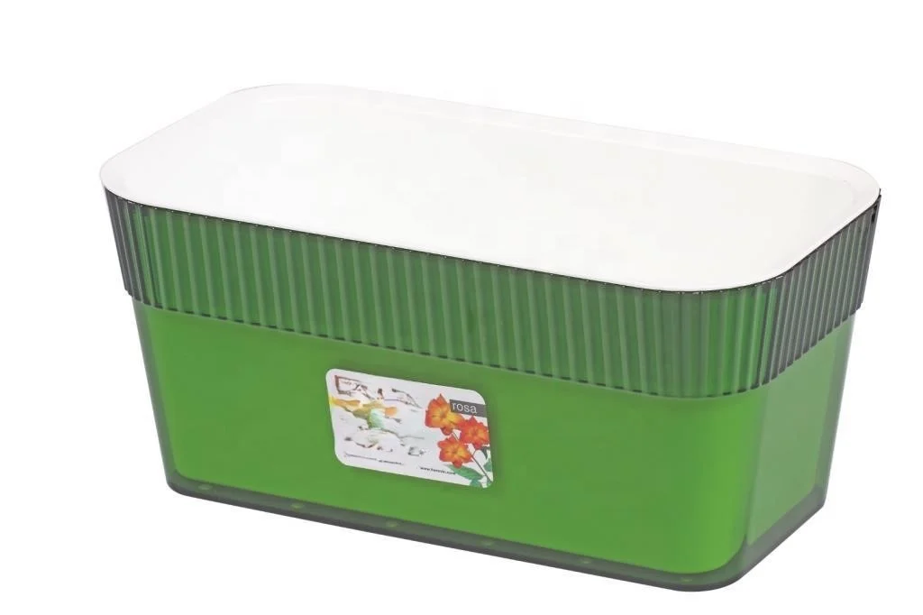 hotsales Nursery Pot Outside Red Flower Pot Cheap Price PP Plastic Double Black Inside Modern Pots_for_plant Plastic For Flowers