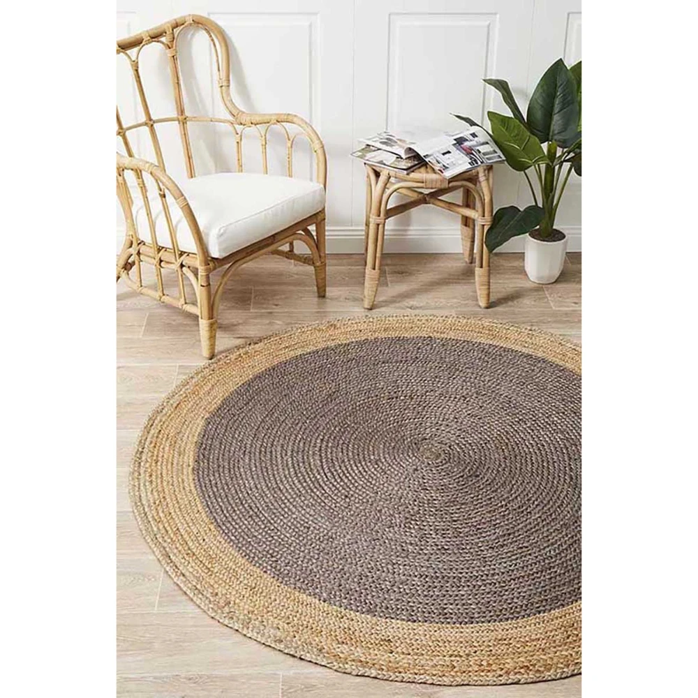 Handmade Natural Fiber Decorative Handcrafted Braided Eco Friendly Rustic Handwoven Blue Rectangle Area Jute Rugs In Low Price