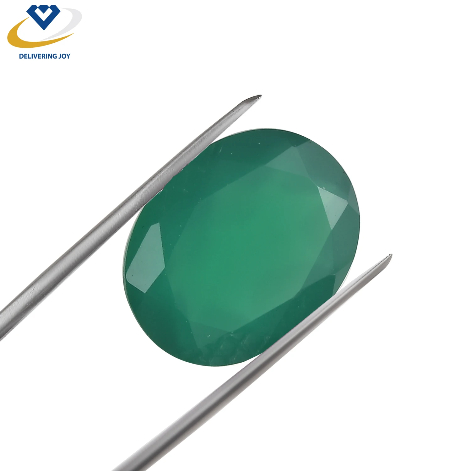 AAA Quality Natural Green Onyx Gemstone 10x8mm Faceted Oval Loose Gemstone Wholesale Factory Price from Manufacturer