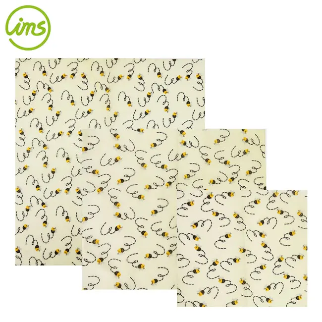 Customized Pattern Set of 3 Sizes Beeswax Food Wrap
