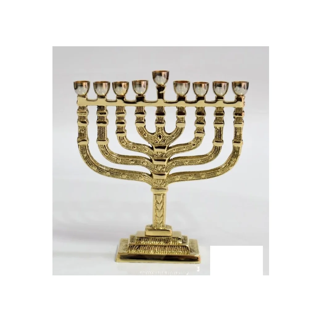 Best Selling Jewish Menorah Candle Holders Religions Candelabra Hanukkah Menorah Candlesticks 7 Branch Exporter From India