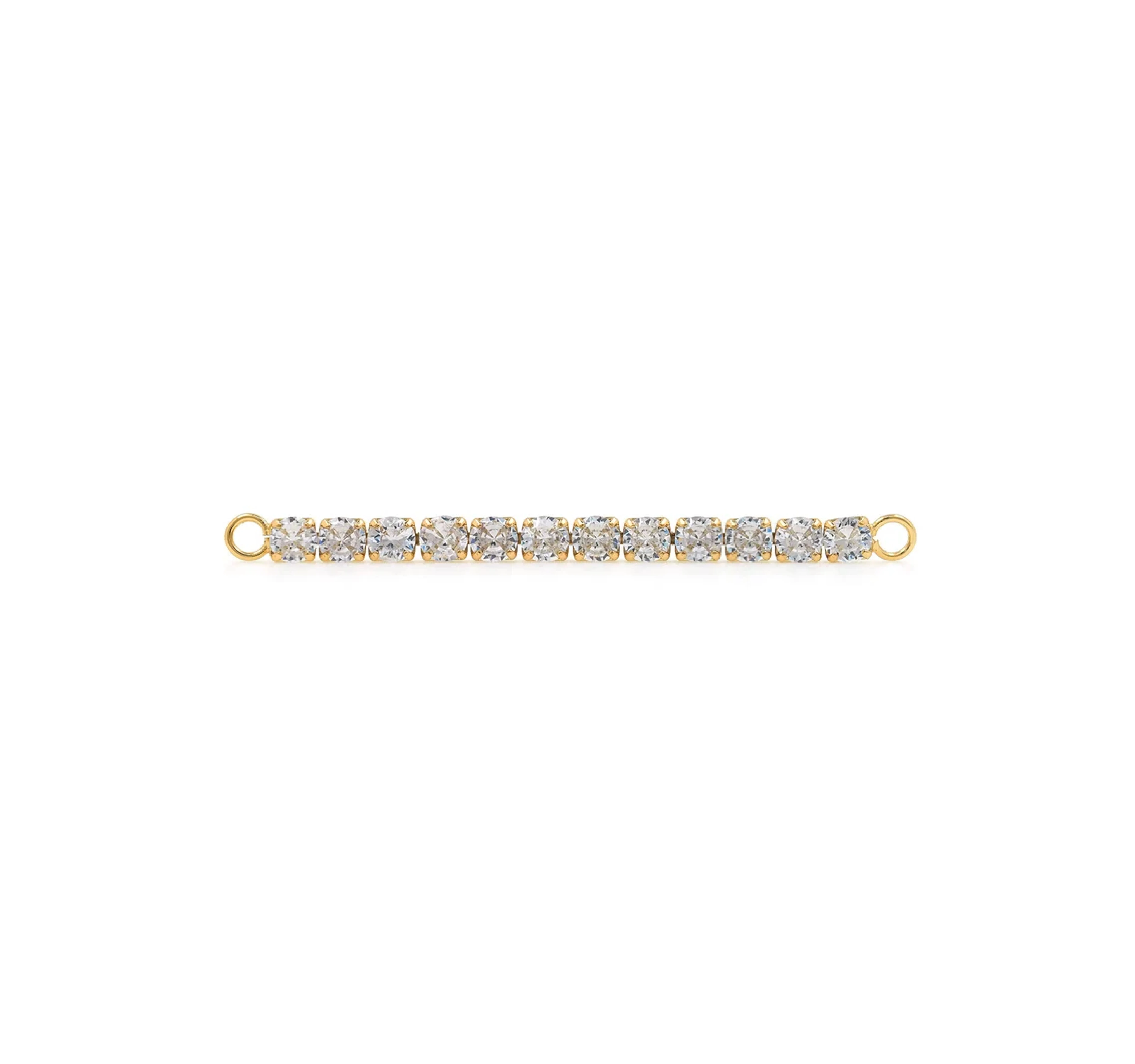 925 Sterling Silver Charm Bezel Setting Round Zircon Bend Bar Connection Clasp For DIY Jewelry Making Accessories Supplies