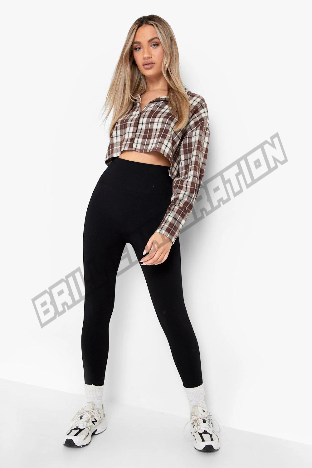 Ladies Flannel Crop Shirt | 100% Cotton Plaid Flannel Casual Outdoor Long Sleeve Crop Shirt For Ladies Adult Girls Custom Logo