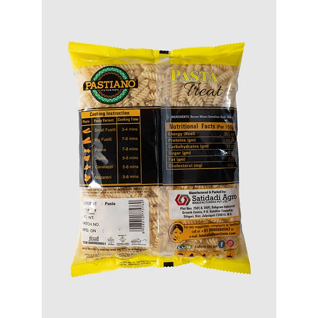 Normal Wheat Semolina Fusilli Italian Pasta Premium Quality And Taste - 250 g Packets Chain Hot Sale Fusilli