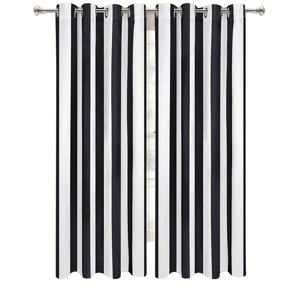 Most Popular Factory Price Embroidered Curtains For Home / Hot Sale 2024 New Arrivals Custom Logo Black And White Curtain
