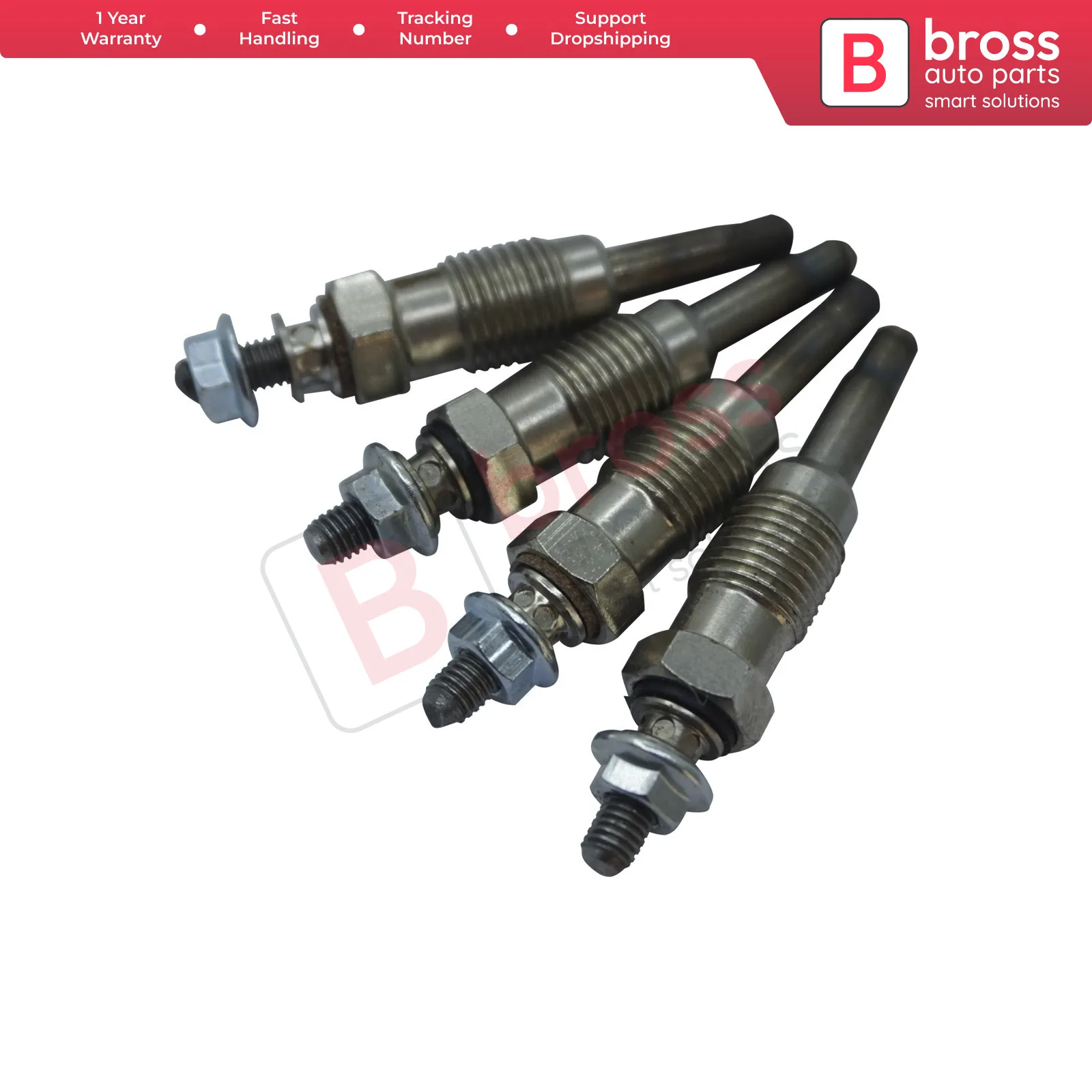 BGP79-1 4 Pieces Heater Glow Plugs 11 Volt 7700867617, GN959, 0100226237, 0 250 201 050, Y933J Bross Auto Parts Made In Turkey