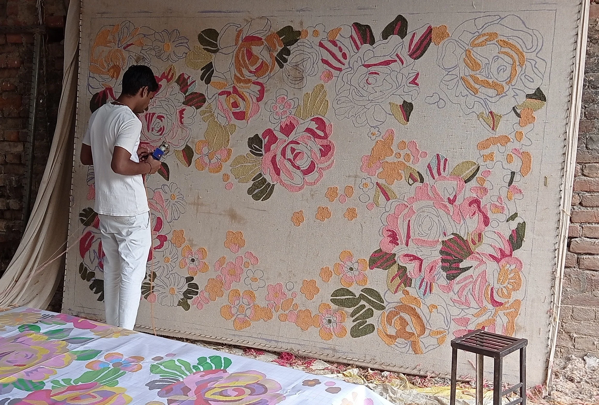 Boho Handmade Black and Gray Rugs and Carpet Knotted Rug 1 Piece Living Room Modern Luxury Carpet Hall Hand Tufted IN;34648 QNS