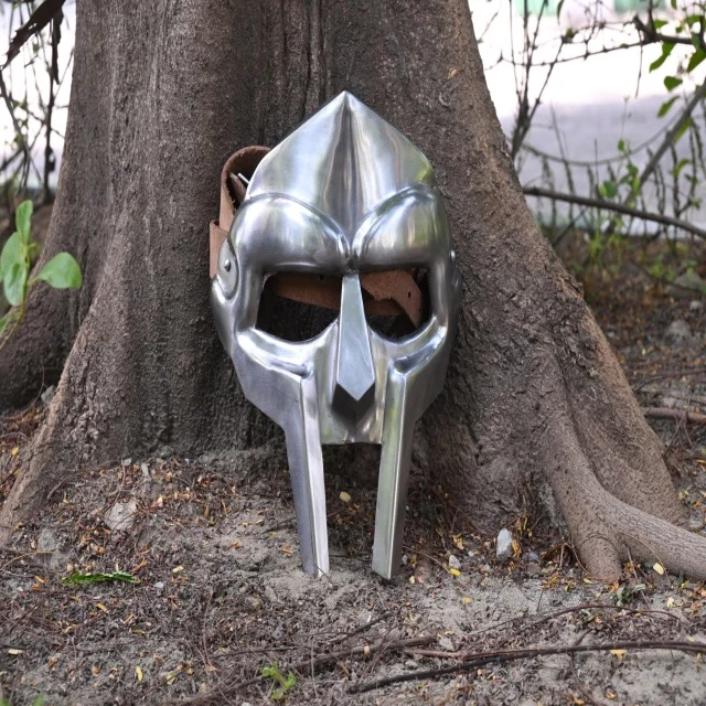 Gladiator Helmet Face Mask MF Doom Halloween Costume Headwear Unisex Metal Full Face Wearable Largest Manufacture Metal Crafts