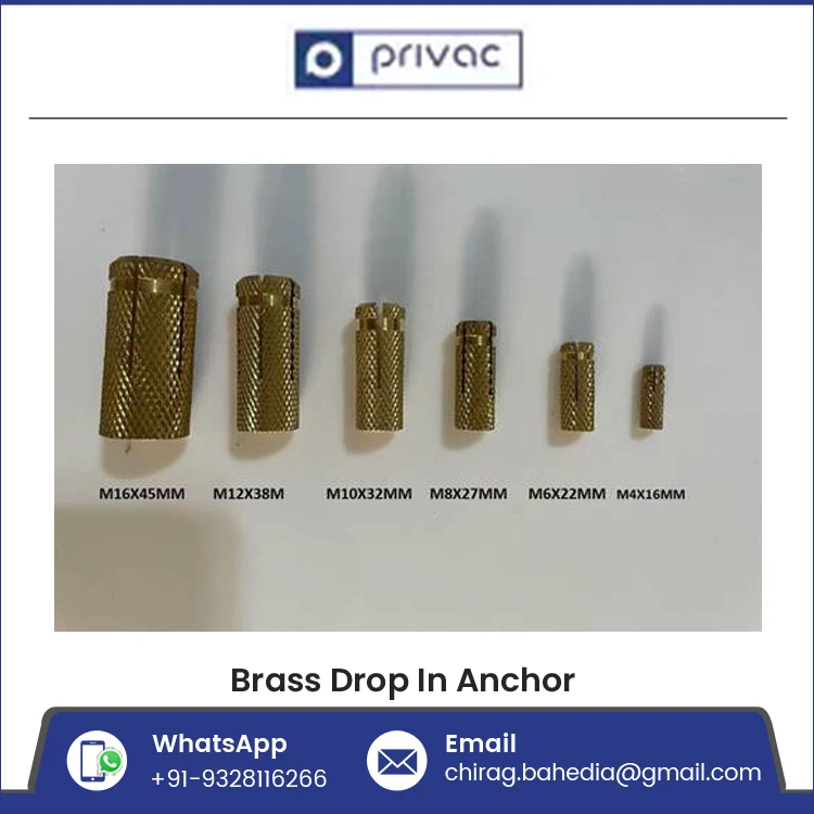 Heavy Duty Brass Collet M8 Brass Drop-in Anchor M8