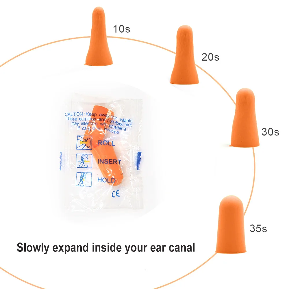 Based in USA PU Foam Ear Plugs NRR 31dB SNR 38dB Soft Bullet Cancelling Sound Blocking CE EN352-2 for Hearing Protection