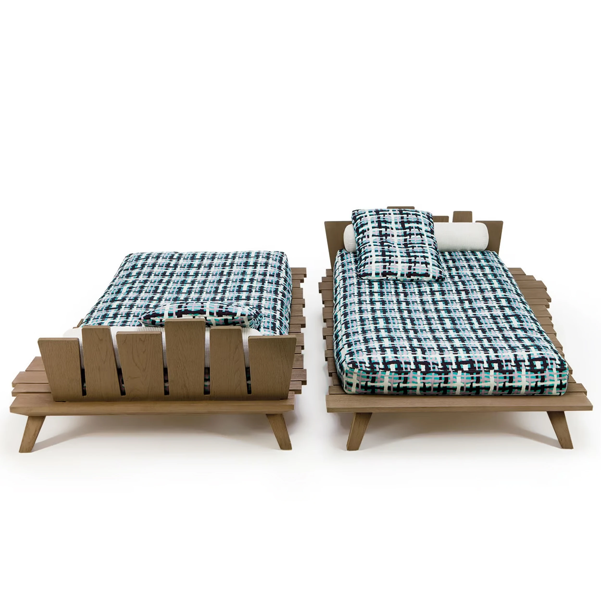 Modern Design Furniture Outdoor Sun Lounger Teak Wood With Cushion - Kiara