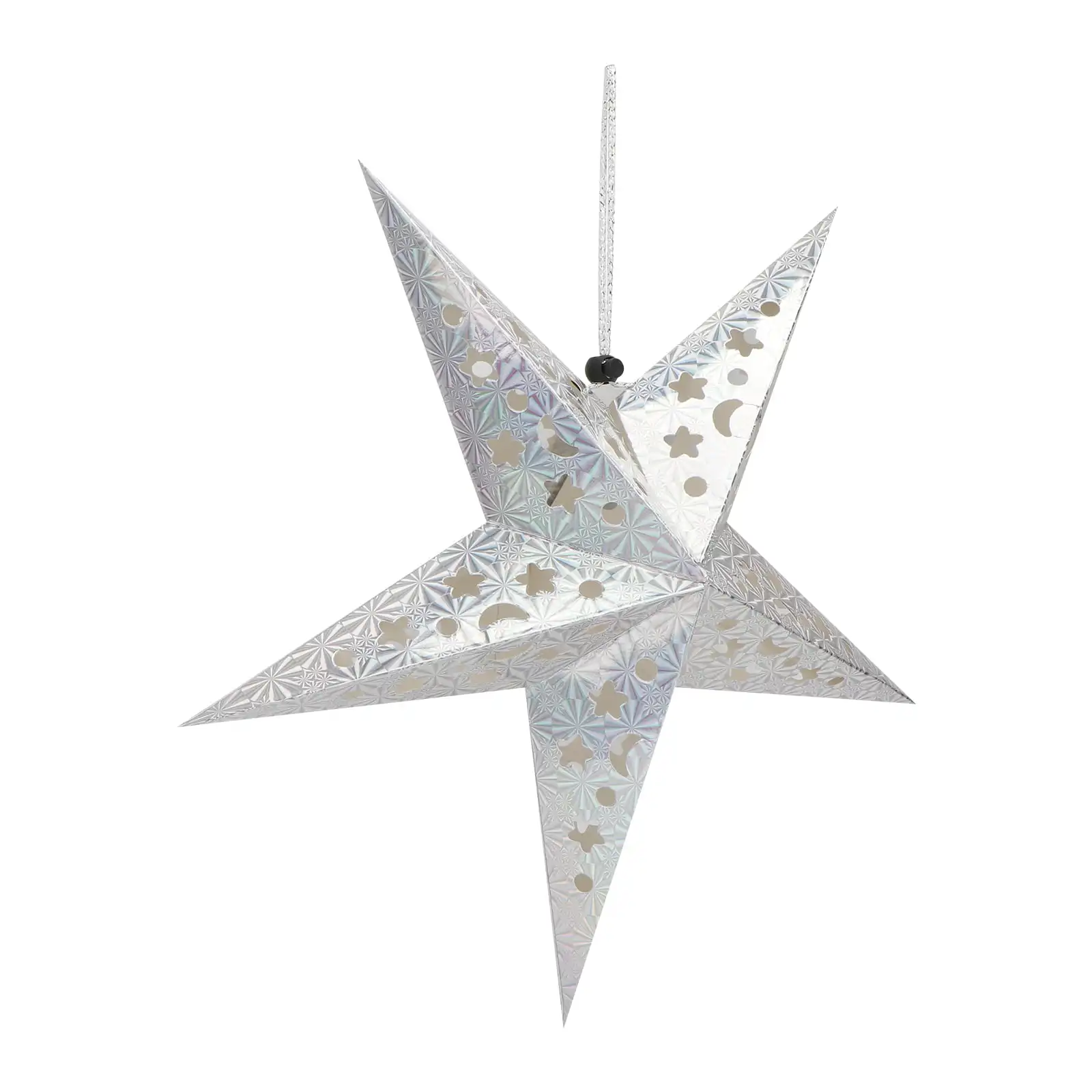 Paper Star Lantern Lights Hanging Light Christmasstars Shade Lamp Diwali Silver Decorations White Lighted Lamps Star Lanterns
