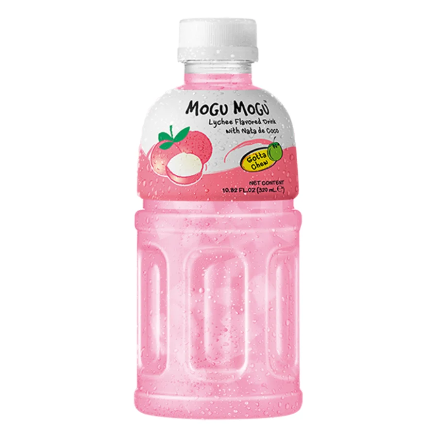 Mogu-Mogu Lychee Mix Mango Strawberry Coconut Pineapple Watermelon Flavored Drink With Natade Coconut Bottle 320ml