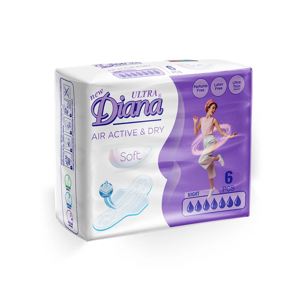 Hot Selling Private Label New Ultra Diana Air Active & Dry Soft Sanitary Pads at Lowest Price
