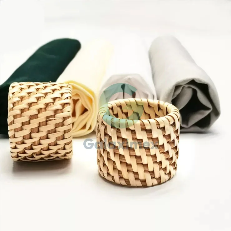 Hot New Natural Rattan Napkin Ring Natural Napkin set of 6 pcs for kitchenware restaurant hotel