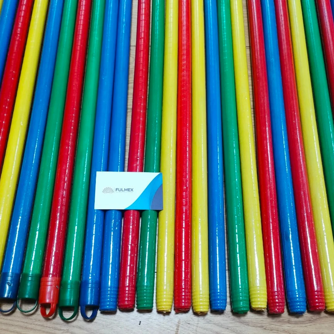 Color PVC coated broom handle wooden mop stick Eucalyptus wood broom and dustpan palm broom stick escoba esponja de limpieza