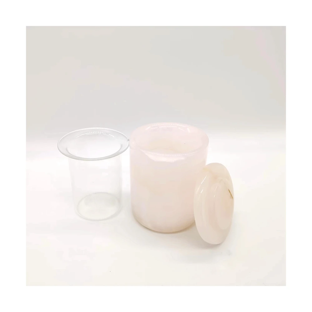 Unique Candle Jars Natural Marble Polished Onyx Candle Jar Jade Candlestick Onice Candle Holders Vase for home decor wedding