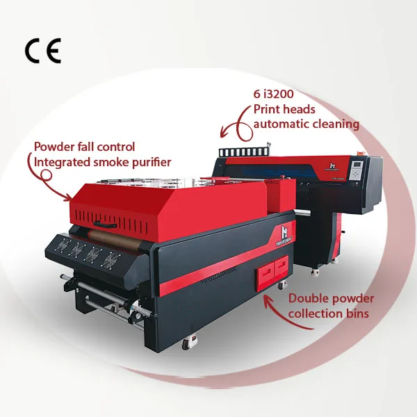 high performance automatic 60cm 6 heads 2024 a1 dtf printer for t-shirt digital textile printing dtf printer set