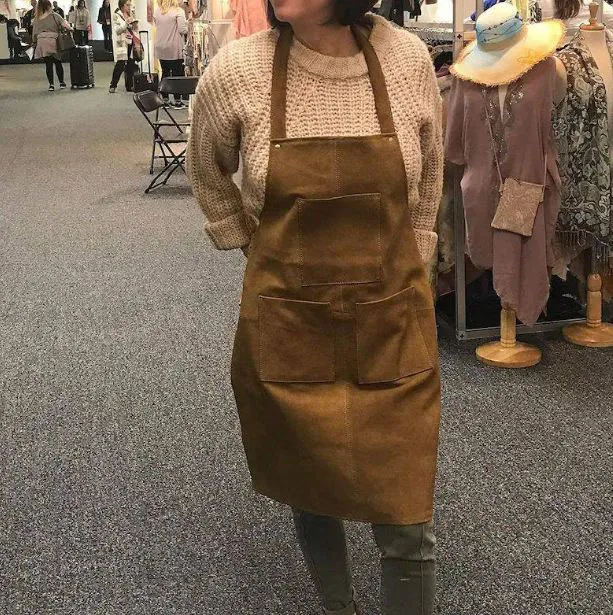 Оптовая продажа 100% фартук из натуральной кожи для выпечки/приготовления пищи/работы/кафе/механических работ/садоводства высокого качества