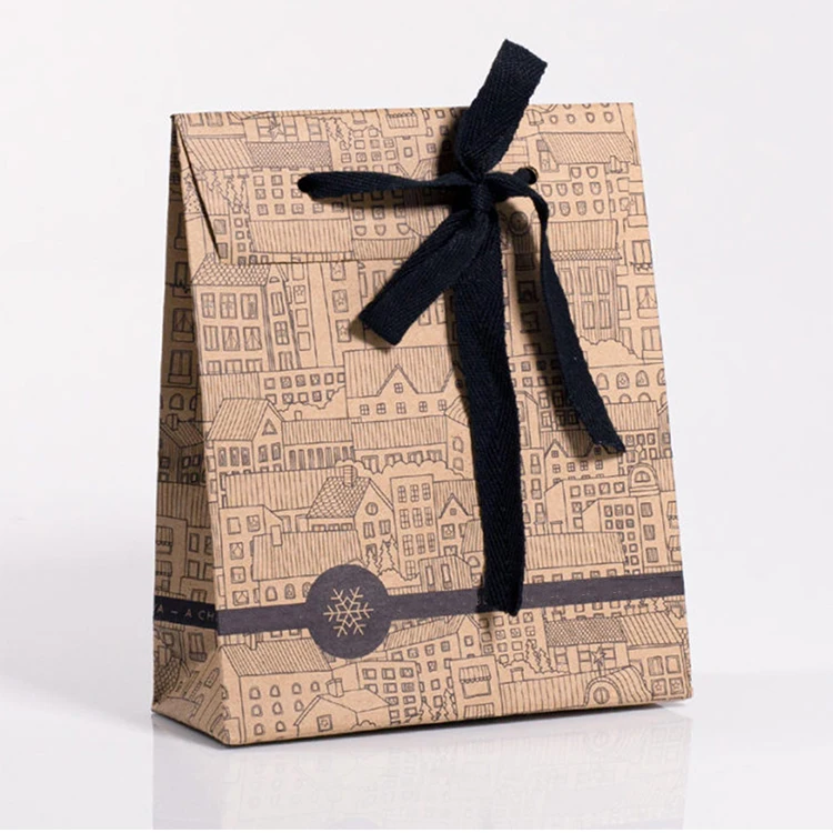 Bag Supplier Promotional Blue Jewelry Packaging Gift Bag Purple Gift Paper Bag Wiht Bow Tie
