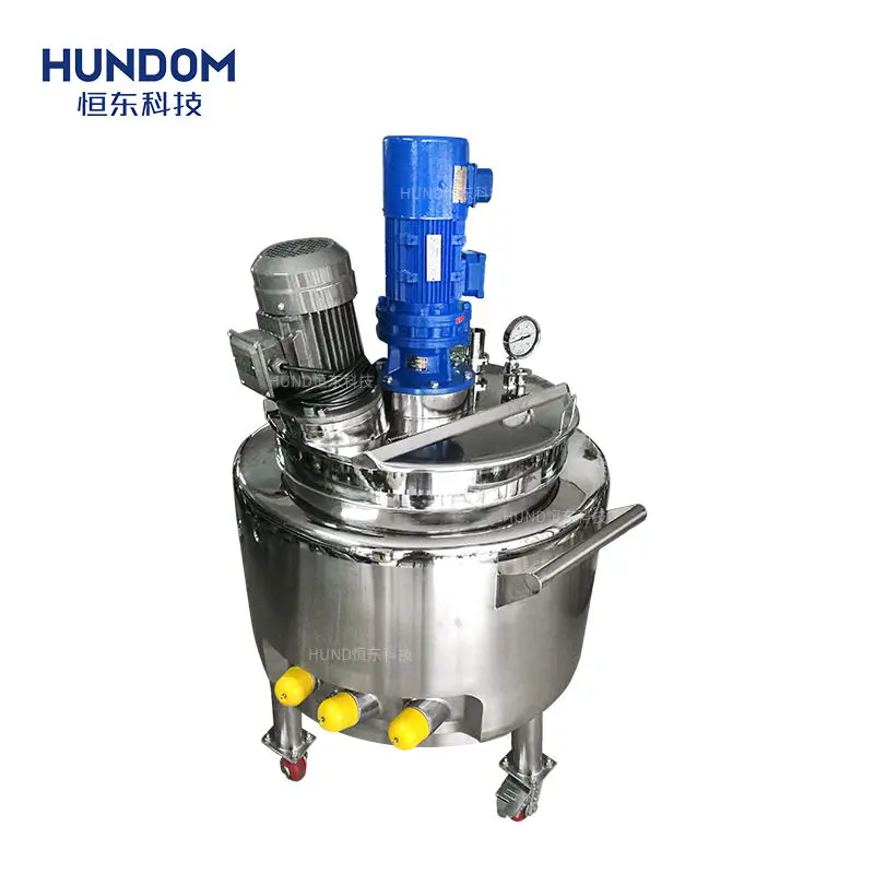 200L Stainless Steel Double Jacketed Heat Chemical Mix Machine With Agitator Mixing Tank For Face Cream Cosmetics