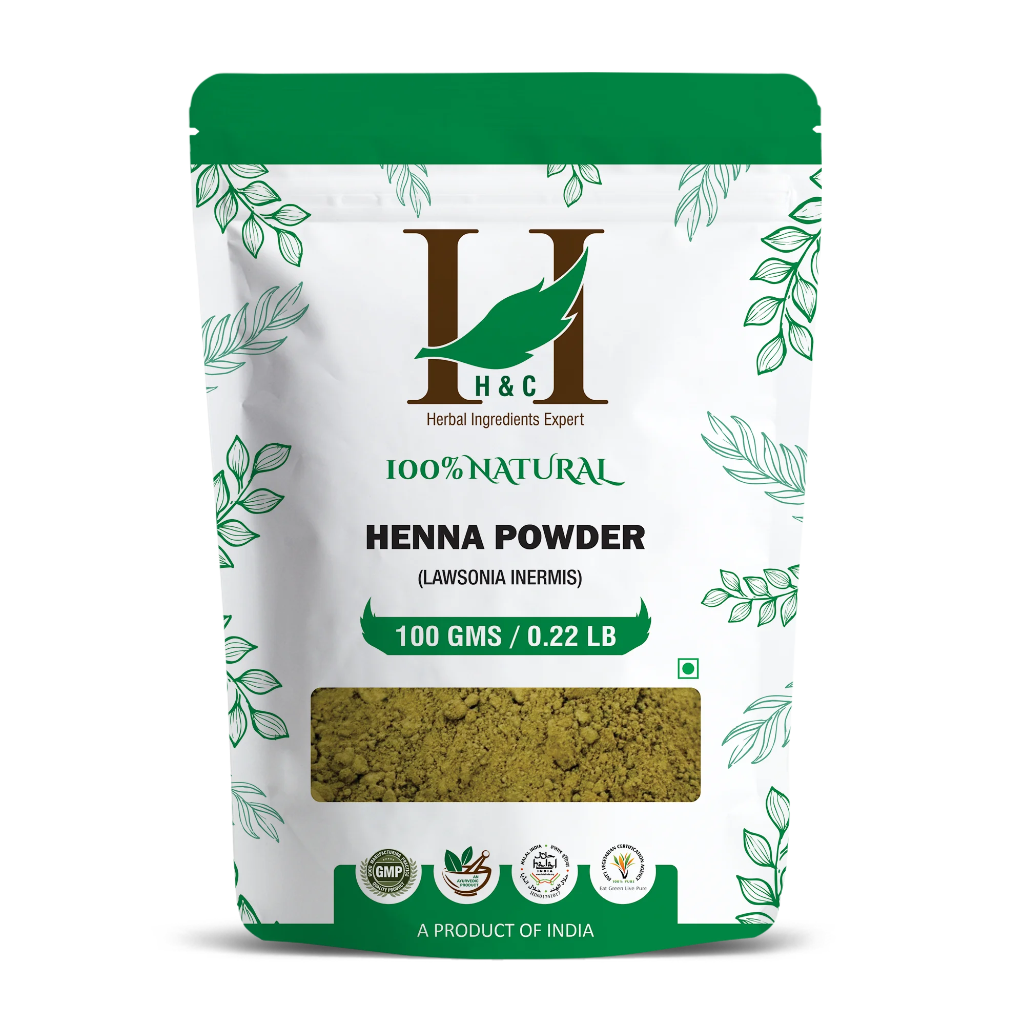 H & C 100 г Упаковка полуперманентный порошок цвета хны для волос Lawsonia Inermis