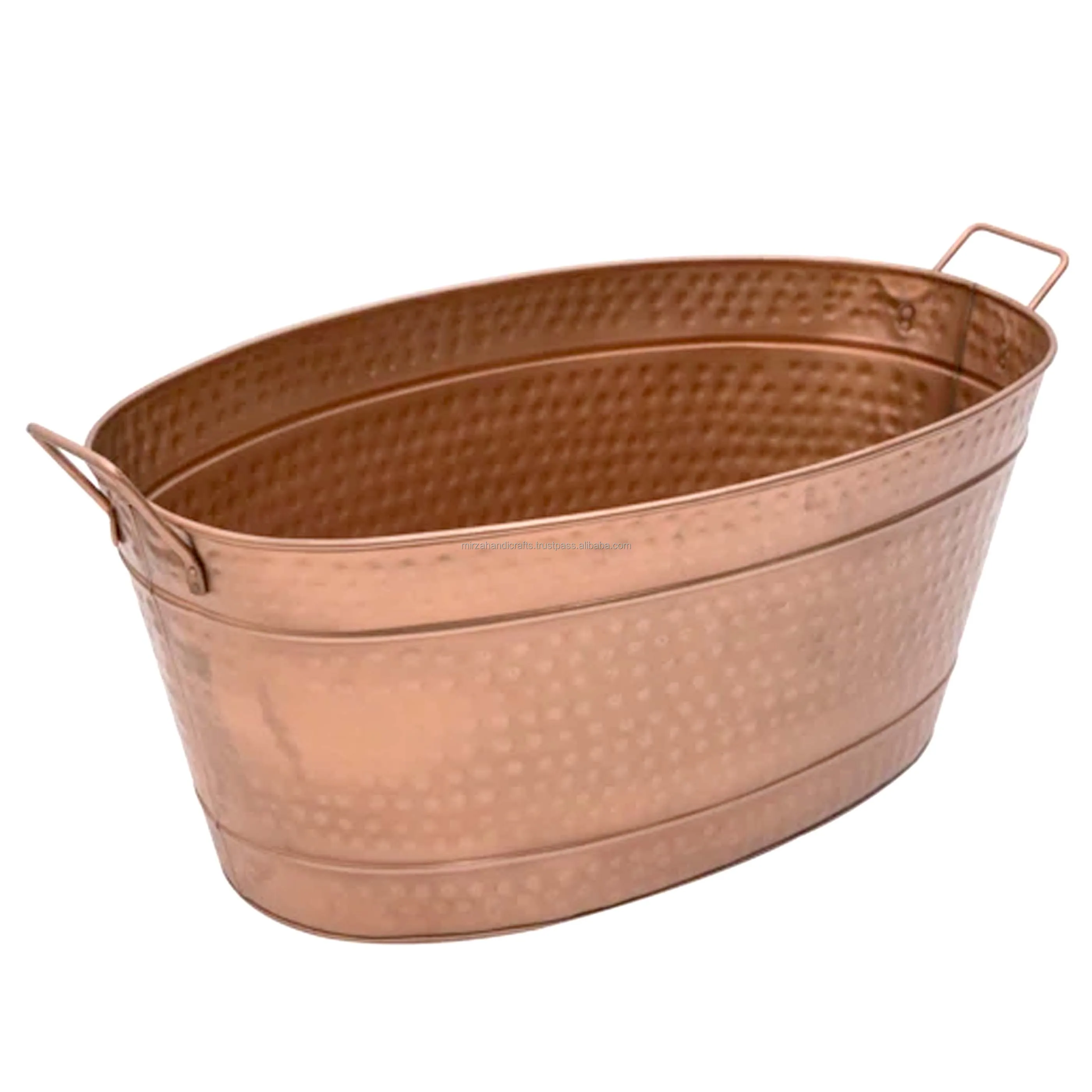 Factory Price Large Copper Finished Beverage Tub Hammered Ice Tub Wholesale Price for Home Bar Chilling Beer and Wine