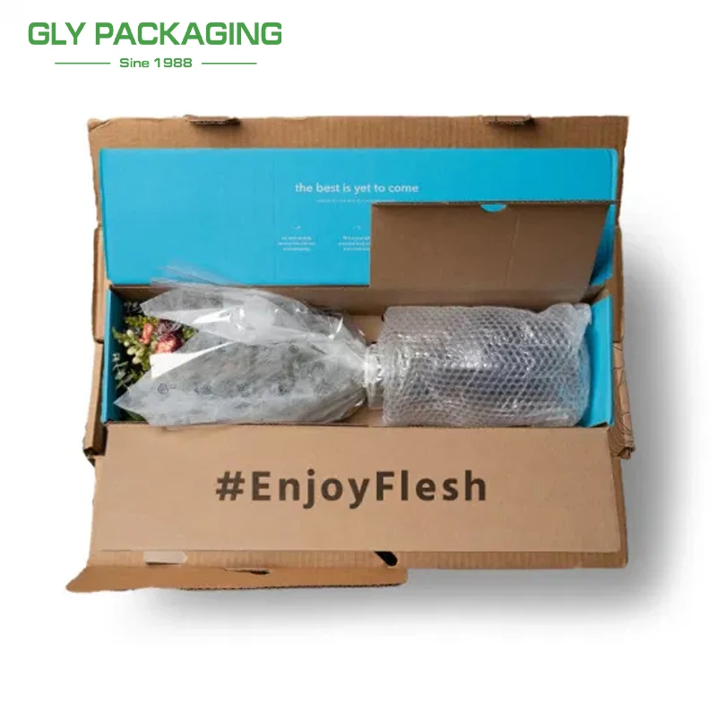 Custom Flower Packaging Box Kraft paper Corrugated Box shipping box for flowers