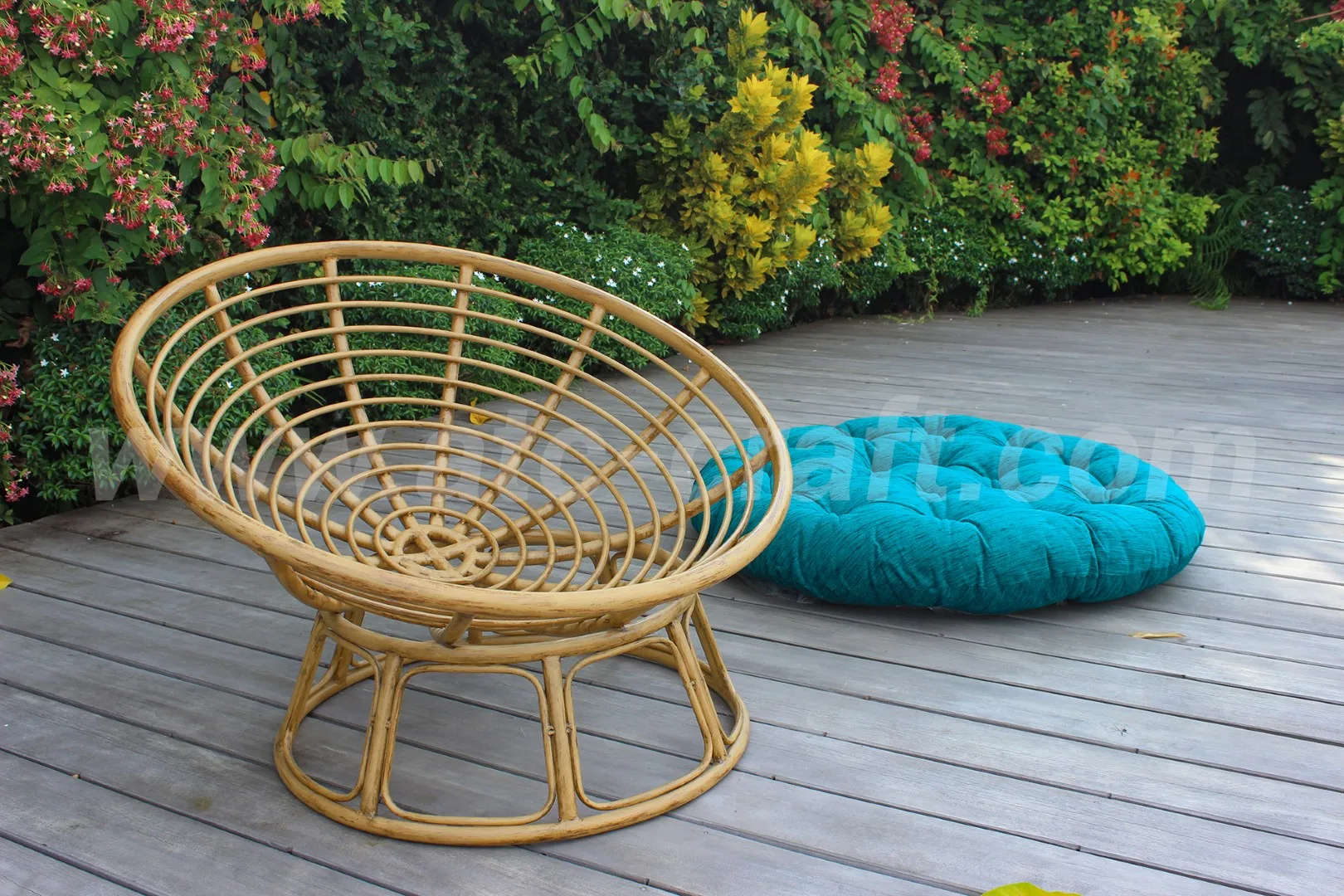 Круглое кресло из ротанга для отдыха расслабляющее уличное Papasan патио сада гостиной