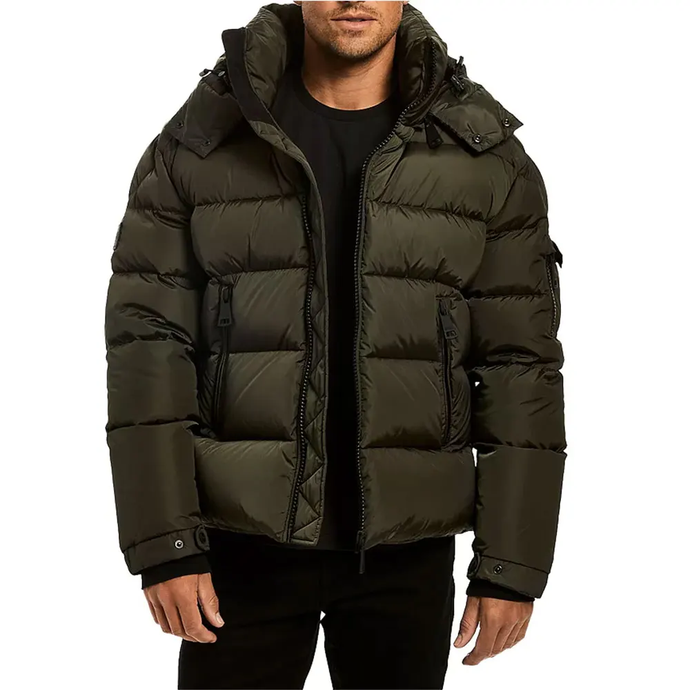 Wholesale Unisex Luxury Bomber Puffer Jacket High Quality Sublimation Printed Men Casual Style Zipper Closure Thin Plain Dyed