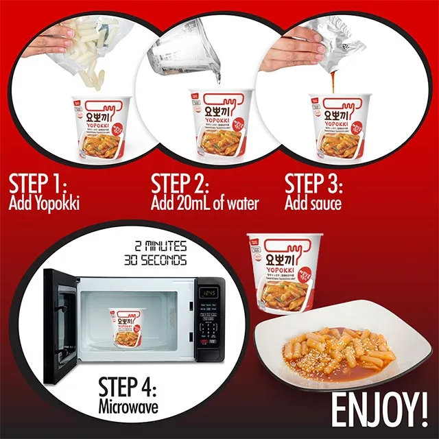 BAGIS 3 YOPOKKI sweet & spicy topokki, ready-to-eat, made in Korea, Korean Food, K-FOOD, Easy to cook/distribute, easy to cook