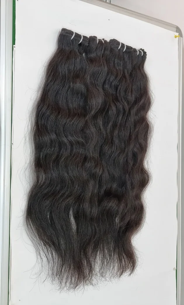 Buy High Quality Wavy Human hair Bundles with Natural Unprocessed Human Hair Wig For Women Hair Uses By Exporters