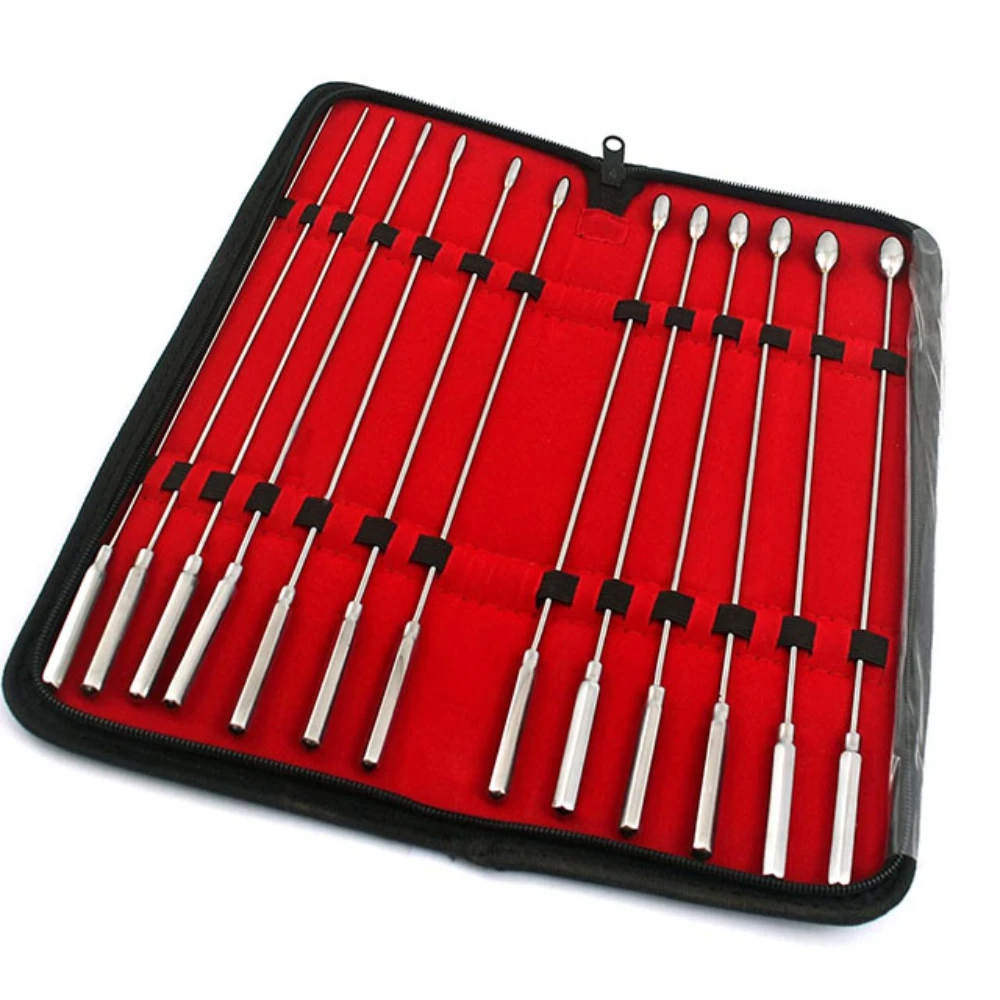 BAKES ROSEBUD SOUNDS DILATOR UTERINE URETHRAL DIAGNOSTIC GYNECOLOGY SINGLE ENDED 13 PIECES SET SURGICAL KIT       MGI-228