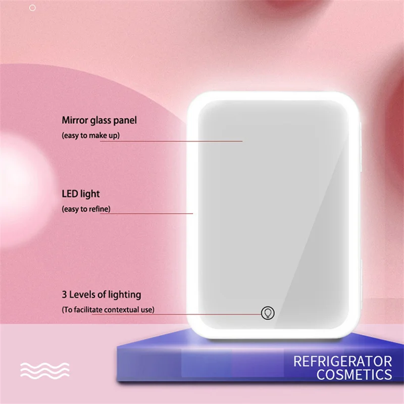 8L Custom Cosmetic Mini Beauty Makeup Skincare Beauty skin care make up fridge with Mirror Glass Door