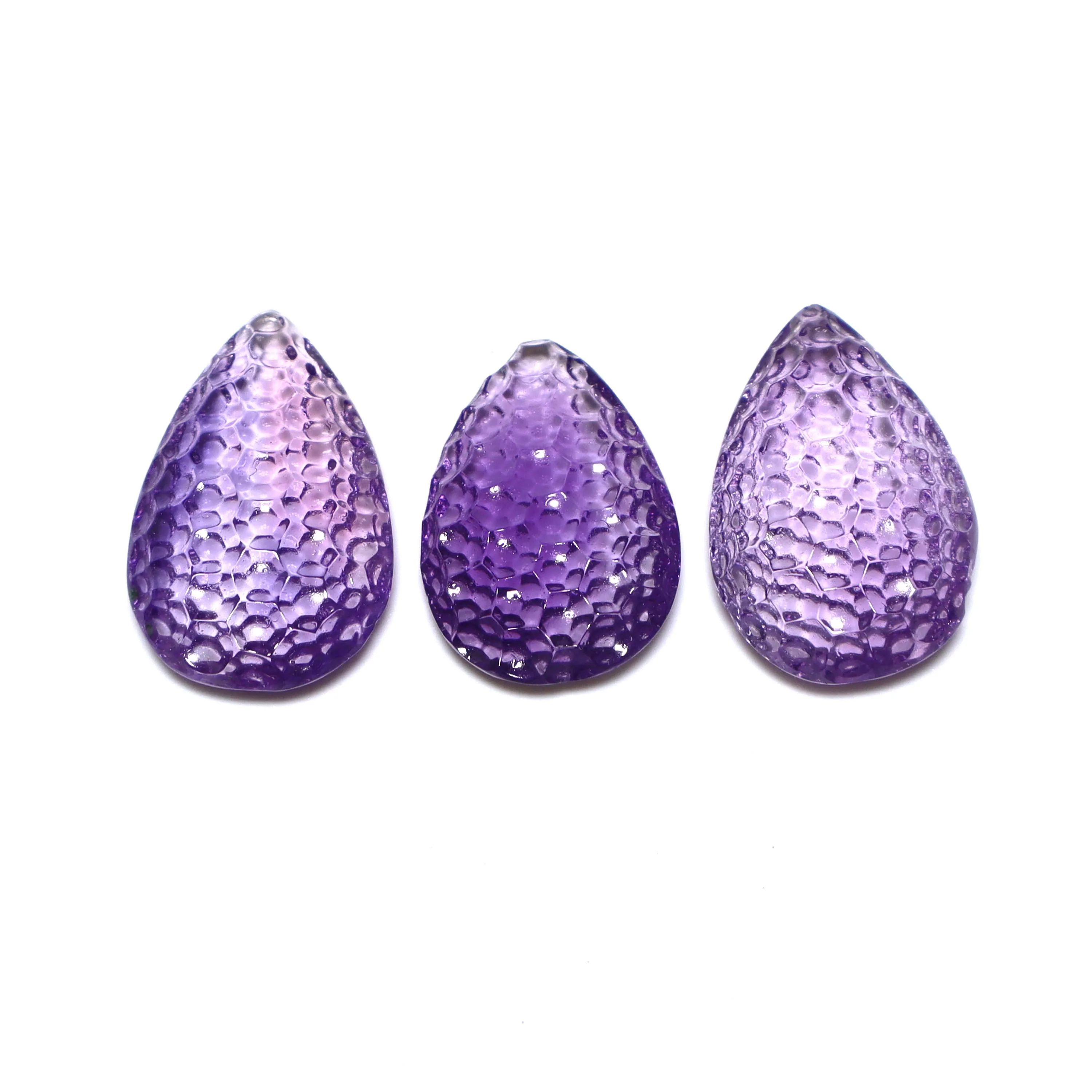 36 Carat Amethyst Carving Amethyst Honey Comb Pattern Carving Cabochon Natural Carving Amethyst Gemstone Cabochon