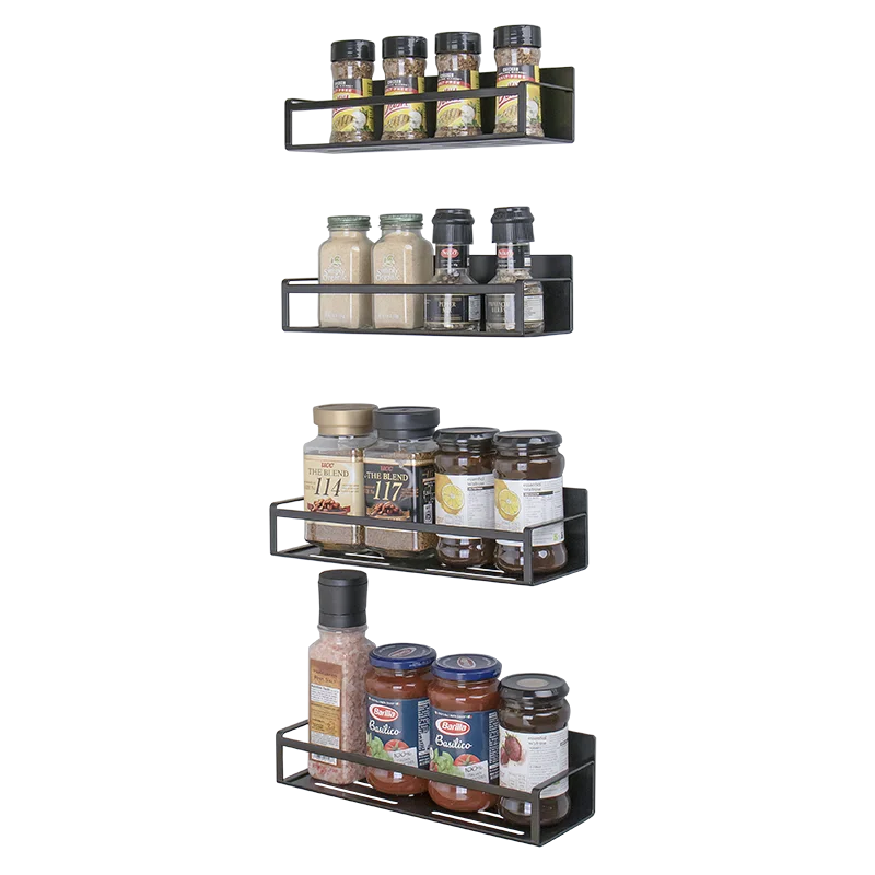 4 Pcs Pack Multifunctional Kitchen Wall-Mounted Medium Fridge Side Magnetic Spice Rack for Refrigerator hanging fridge side rack
